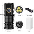 The new cross-border strong light long-beam flashlight is bright and mini portable small flashlight, outdoor multi-functional clamp cap lamp flashlight.
