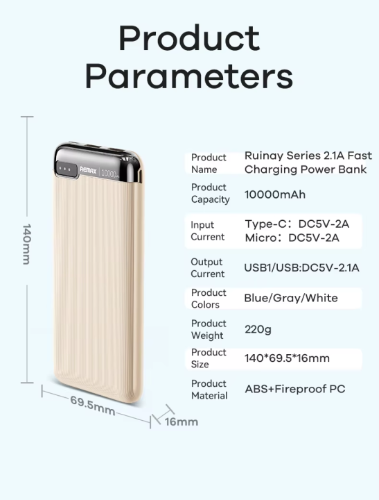 10,000Mah%20Remax%20Rpp-625%202.1A%20Fast%20Charging%20Mobile%20Phone%20Portable%20Powerbank%20-%20Image%202