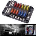 Car Boat Fuse Box LED Warning Indicator 12V 32V Power Distribution Panel Car Boat Fuse Box Holder 6/12 Ways.
