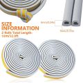2 Rolls 10 M Draft Excluder for Doors and Windows,Draught Excluder Tape Rubber Seal Foam Tape Car Stickers Sealing Grey. 