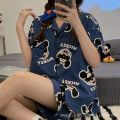 Wholesale in Thailand Pajamas Women's Summer Korean Edition Summer Thin Shorts Short Sleeve Two-Piece Set.