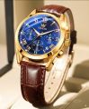 Olev_vs Top Luxury Leather Analog quartz fashionable watch for men. 
