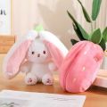 Carrot Strawberry Transformed Into Rabbit Fruit Stuffed Plush Toys Bunny Doll.