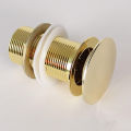 Golden Basin waste push system/ Brass Material Pop up Basin Waste/ Brass Full Thread Gold Pop Up Waste Coupling 32 MM (4", Brass Top). 