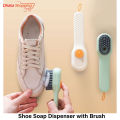1Pcs Multifunctional Liquid Shoe Brush, Liquid Adding Soft Fur Cleaning Brush, Multifunctional Shoe Brush with Liquid Box, Long Handle Automatic Liquid Adding Cleaning Brush- Dhaka Glory.