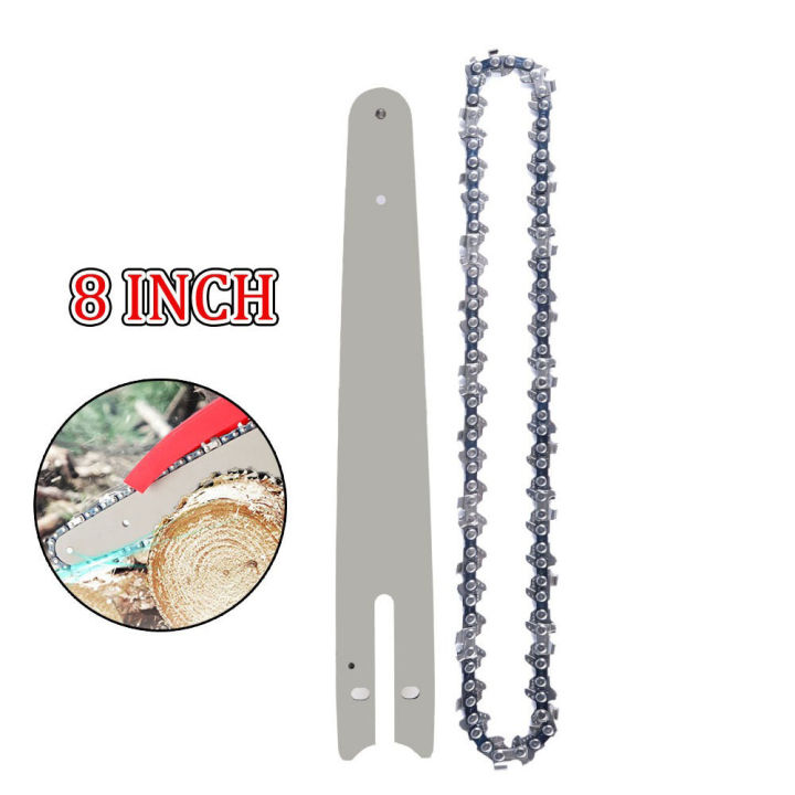 8 Inch Chain Guide Set 45 Knots Electric Chainsaw Chains and Guides for Wood Cutting Chainsaw Parts Replacement Electric Saw Accessory