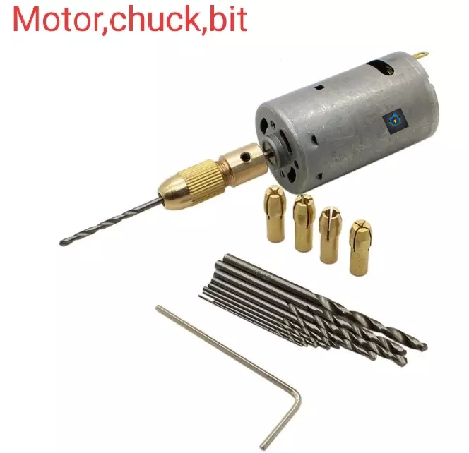 Motor Chuck DC12 Volt Drill Motor,Chuck and Bit Package | Daraz.com.bd