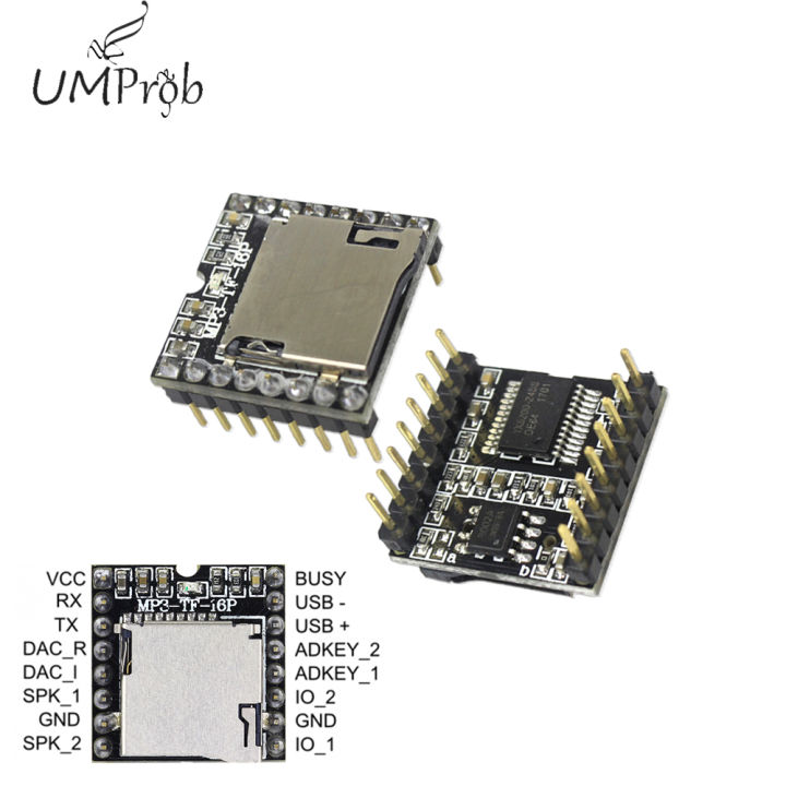 Mini MP3 Player Module with Simplified Output Speaker MP3-TF-16P TF ...