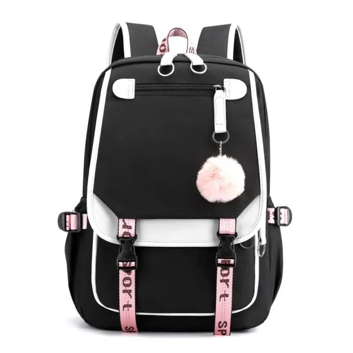 Fengdong%20large%20school%20bags%20for%20teenage%20girls%20USB%20port%20canvas%20schoolbag%20student%20book%20bag%20fashion%20black%20pink%20teen%20school%20backpack%20-%20Image%207