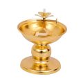 Ghee Lamp Holder Alloy Altar Supplies Tibetan Dimmable Tea Light Holder for Tabletop Bedroom Home Living Room Decoration.