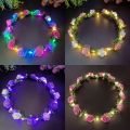 Glow Headband LED Light Hairband LED Headpiece Light Up Flowers Wreath Headdress Luminous Headbands Glow Party Hair Accessories.