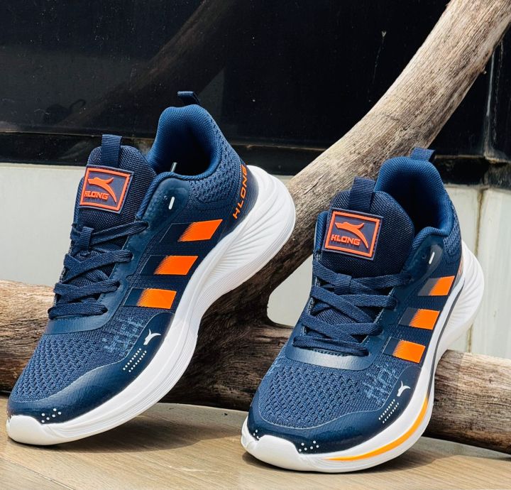 HLONG Velocity Sneakers – Navy & Orange