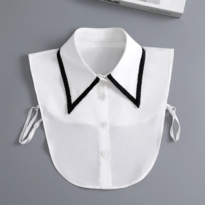 (New)White%20Lapel%20Collar%20Vintage%20Detachable%20shirt%20Collar%20for%20Women%20Bloue%20weater%20Fale%20Collar%20Lapel%20Top%20Neckwear%20Tie%20Acceory%20-%20Image%202