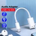 USB C to iOS Earphone Audio Adapter Cable for iPhone 15 promax Headphone Adapter Type C to Lightning Audio Converter for iPadPro. 