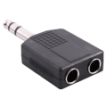 3X Mono 6.35mm Male Plug to Dual 6.35mm Female Socket Splitter Adapter Connector.