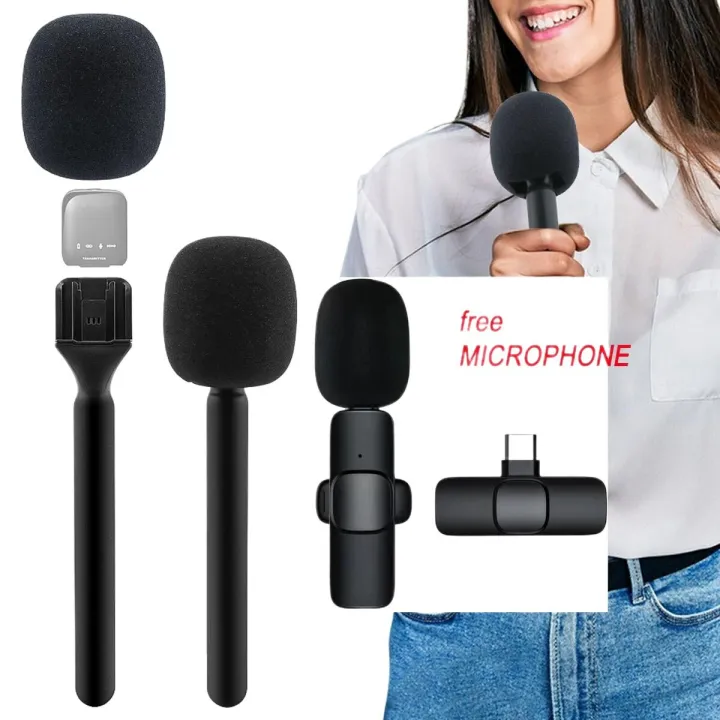Combo%20Interview%20Mic%20Handle%20Adopter%20Microphone%20Handheld%20Adapter%20Foam%20For%20Rode%20Wireless%20Go%20go%20Ii%20%20Mic%20relacart%20And%20Wireless%20Lavalier%20Microphone%20k8%20Portable%20Audio%20Video%20Record%20Mini%20Wireless%20k8%202.4Ghz%20Microphone%20For%20Android%20Live%20Broadcast%20Gaming%20mobile%20Phone%20-%20Image%203