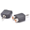 Y Splitter 3.5mm Stereo Male Audio Jack To Double RCA Female Adaptor Y Splitter AV Audio Video Plug Converter Adapter Audio Cable Adapters.