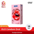 OLO 001 Oral Strawberry Flavored Condoms Safe in the Mouth The Thinnest Refreshing Premium Condom 10 Pcs. 