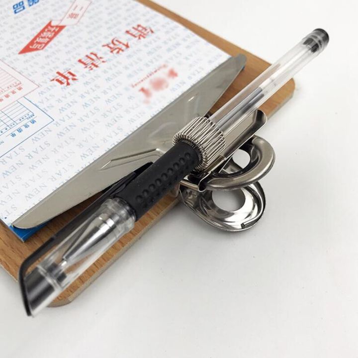 Stainless%20Steel%20Pen%20Holder%20Single/Double/Triple%20Hole%20Metal%20Spring%20Pen%20Holder%20With%20Pocket%20Clip%20for%20Home%20Office%20pluma%20titulares%20-%20Image%206