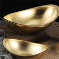 1 PCS Stainless Steel Golden Ingot Bowl Korean Salad Bowl Korean Cuisine Tableware M. 