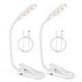 Book Light, Reading Light with 3 Colors, Book Light for Reading in Bed Rechargeable Reading Lights for Books White 2Pcs.