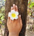 Artificial khatgolap flower finger ring girl and women -1 pcs..