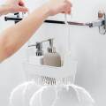 Hanging Basket Bin Multifunctional Wall Mounted Space Saving Double Hook Storage Organizer Rack for Wash kitchen Toiletries Bathroom.