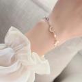 Pretty Stainless Steel Bracelet for Women Sweet Moon Star Zirconia Best Friend Bangle.