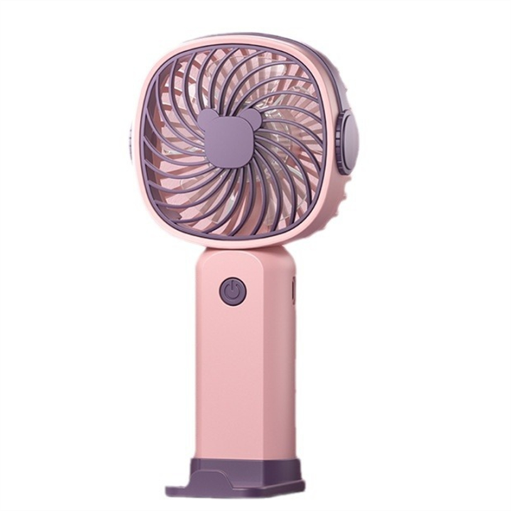 Handheld Small Fan Outdoor Portable Fan 3-Speed Rechargeable 400mAh Battery Multi-Function Fan Phone Holder Outdoor