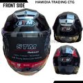 STM Unisex Open Face Motorcycle Helmet High-Security Sleek Design - Red/Black. 