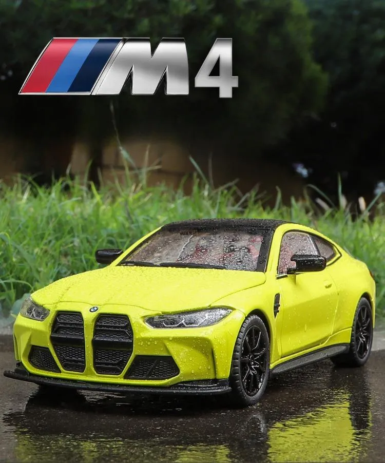 Simulation 1:24 BMW M4 Sport Car Model Alloy Diecast Toy Vehicle