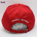 Red Embroidery TH Logo Cotton Curved Cap. 