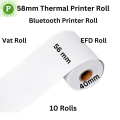 Food Panda Roll, Vat Roll 10 Pcs, 56 mm x 40 mm, Thermal Paper Roll, POS Printer Roll, Receipt Rolls For 2 Inch/58mm Printer. 