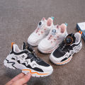 Swivel button sneakers, spring and autumn students, casual mesh running shoes, boys, soft soles, handsome, small and medium-sized children's single shoes, women. 