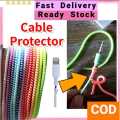 60cm Cable Protector Spiral Sleeve for Charging Cables and Earphones Durable PU. 