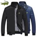 Cartelo crocodile high quality men's comfortable business jacket sports mandarin collar zipper jacket coat windbreaker. 