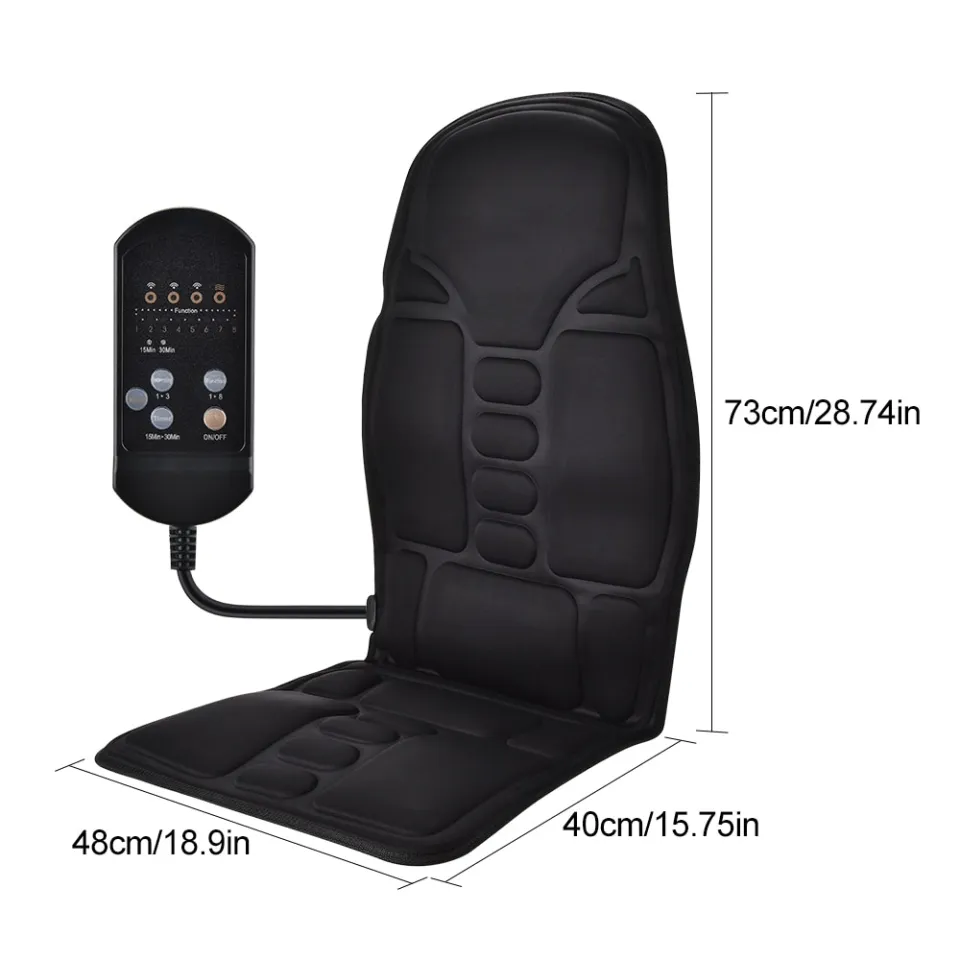 Electric Massage Chair Heating Hot Vibrating Back Massager Seat In  Cushion Car Home Lumbar Neck Mattress Pain Relief