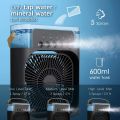 MIN AIR COOLER FAN WITH SEVEN COLORS LED LIGHT, HUMIDIFIRE, MIST MAKING SYSTEM WITH PERFUME DISPENSER. 