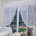 1PC Solid White Lace Window Curtains for Living Room balcony Bedroom Modern Tulle Voile Organza Curtains Fabric Drapes. 