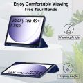 Flip Cover for Samsung Galaxy Tab A11+ / Galaxy Tab A9+ Cover Case 11 inch, Flip Stand Cover Case for Samsung Galaxy Tab A9 Plus / A11 Plus Tablet Cover - Black- Navy Blue.