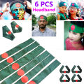 6 PCS Bangladesh National Flag Headbands China Fabrics Potaka Perfect Any Occasion Display Patriotism Celebrate Victory or Independence Day Stationery Craft item Green And Red Color for All Post-it Notes Awesome Gift Item Grade. 