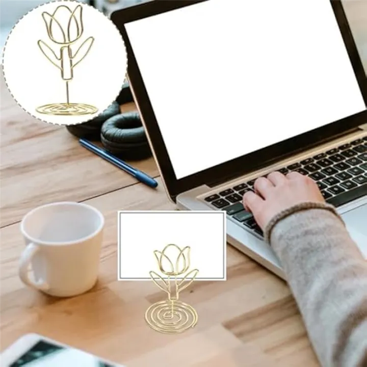 10Pcs%20Tulip%20Note%20Holder%20Metal%20Place%20Card%20Holder%20Mini%20Photo%20Holder%20Flower%20Pick%20Clips%20Place%20Card%20Stand%20Menu%20Memo%20Clips%20-%20Image%202