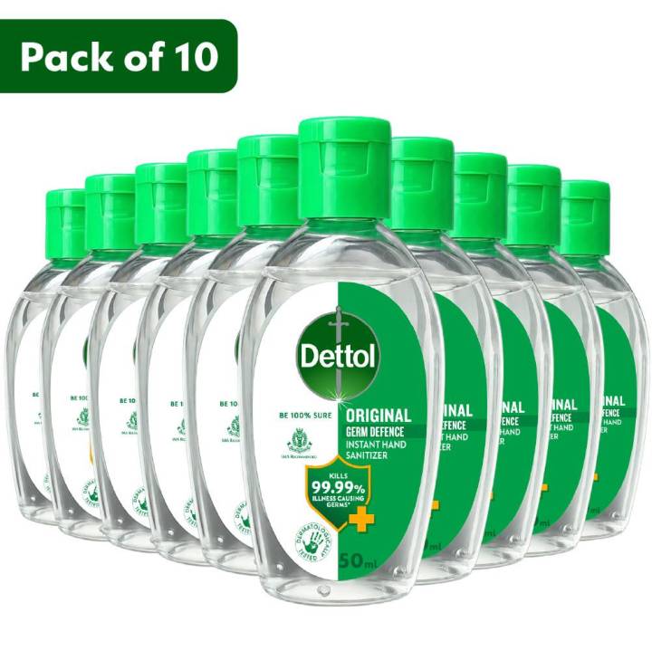 Dettol Hand Sanitizer Original 50ml (Pack of 10)
