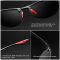 KDEAM Rimless Oval Men's Sunglasses Polarized TR90 Material Frame TAC Polarization Lense Soft Rubber Foot Cover. 