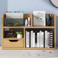 AOKLEY Bookshelf Ware Desktop Bookshelf Bookcase Drawer Type Bookshelves Office Desktop Storage Shelf Living Bedroom Display Stand Book Rack. 