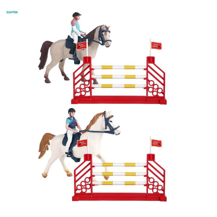 3x%20Equestrian%20Toy%20Set%20with%20Horse%20Horseman%20and%20Fence%20and%20Girls%20Kids%20-%20Image%208