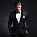 Fashion Men Suits Black Classic Shawl Lapel Single Button Blazer Business Casual Wedding Groom Tuxedo 2 Piece Male Suit Slim Fit. 