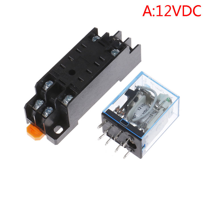 AC220V 12VDC 24VDC 24VAC 5A 8PIN Coil Power MY2N-J Relay HH52P With Socket Base Eatop
