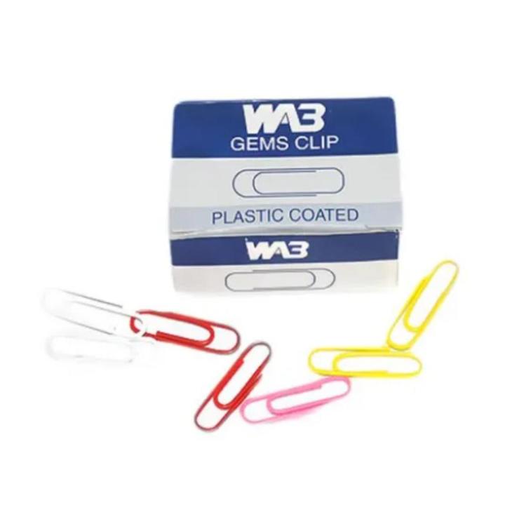 WA3 Plastic Coated Gems Clip 1,2,5 Box