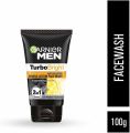 100 ml Garnier Men Turbo Bright 2 In 1 face wash Indian product used for male. 
